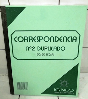 LIBRO CORRESPONDENCIA Nº2 DUPLICADO IGNEO      1022
